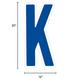Royal Blue Letter (K) Corrugated Plastic Yard Sign, 30in